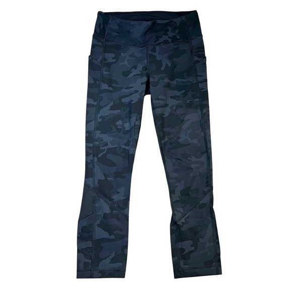 lululemon athletica Pants - Lululemon Black Camo Base Pace High-Rise Cropped Leggings 22" Size 4